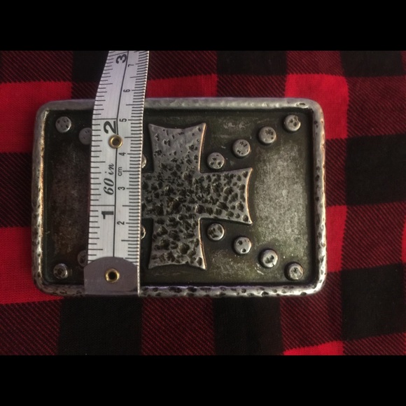 VINTAGE STEEL BELT BUCKLE 3.5”x2.25” - Picture 4 of 4